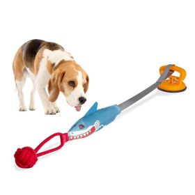 Shark Shaped Pet Toy, Interactive TwineToy Ball Dog Toy With Suction Cup, Pet Chew Toy For Dogs & Cats Funny Dog toys Squeaky Toys Dog training. (Option: Sucker sharks)
