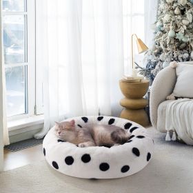 MEWOOFUN Donut Cat Bed for Indoor Cats – 23" Round Washable Plush Pet Bed with Non-Slip Bottom for Cats, Kittens & Small Dogs (Option: WP159)