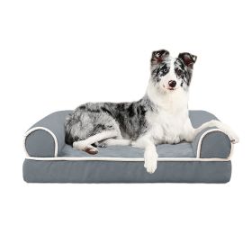 1Pc Dog Bed Sofa – Washable Pet Cushion Mattress with Removable Cover for Medium & Large Dogs (Option: Grey-XL)