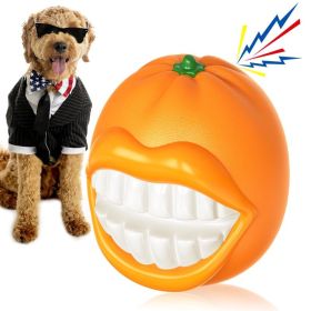 POKE! Dog Toys Squeak Chew Toys Tough Ballfor Medium Large Extra Aggressive ChewersringDogs Breed Interactive Enduring IndestructibleSqueaky Toy (Option: Orange)