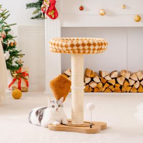 Mewoo Cat Scratching Post with Bed – Small Cat Tower with Sisal Scratcher, Removable Perch & Ball Track Toys for Indoor Cats (Brown, Medium) (Option: WP126)