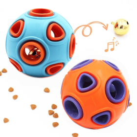 Dog Rubber Ball With Bell Sound, 2-Pack, Interactive Pet Chew Toy For Puppies And Small Dogs. (Option: Two Medium Balls)